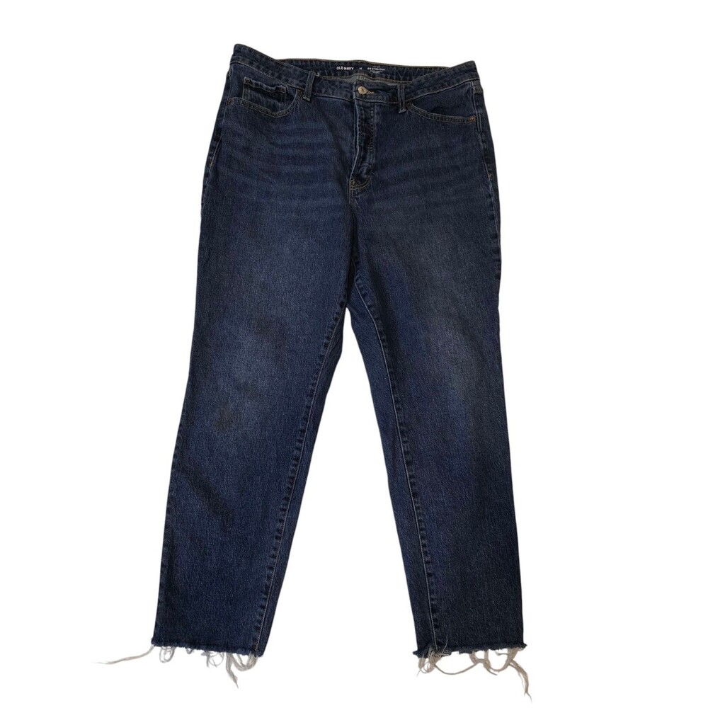 Old Navy Jeans Womans 16 Blue O.G. High Rise Straight Ankle Medium Wash Denim